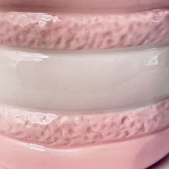 NWT LUNA & SAGE Gorgeous Macaron Pink White Glossy Ceramic 7”Canister Jar w Lid - Picture 14 of 16